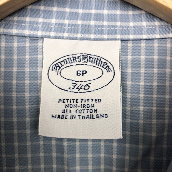 Brooks Brothers Windowpane Button Down Top Size 6P - Picture 4 of 6